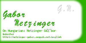 gabor metzinger business card